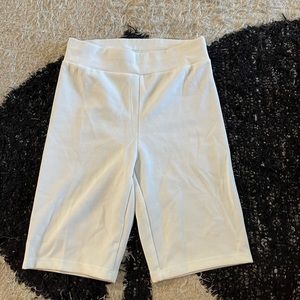 White biker shorts